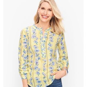 TALBOTS COTTON FEMININE POPOVER - SKIPPING FLORAL